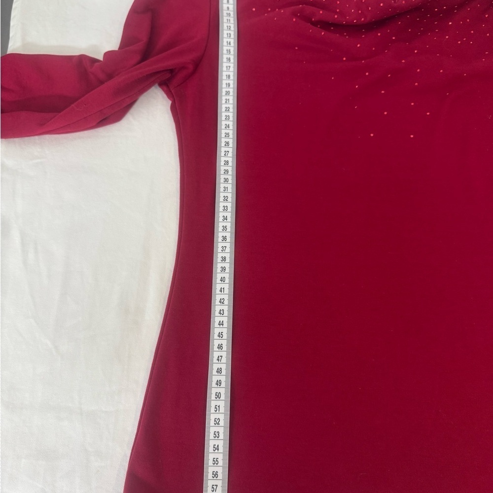 Studio By Liz Claiborne Red Women's Top Long Sleeve Cowl Neck Size S/P - Picture 9 of 10
